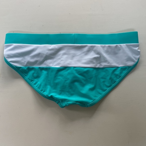 Mana M aqua and white swim brief - Picture 2 of 2
